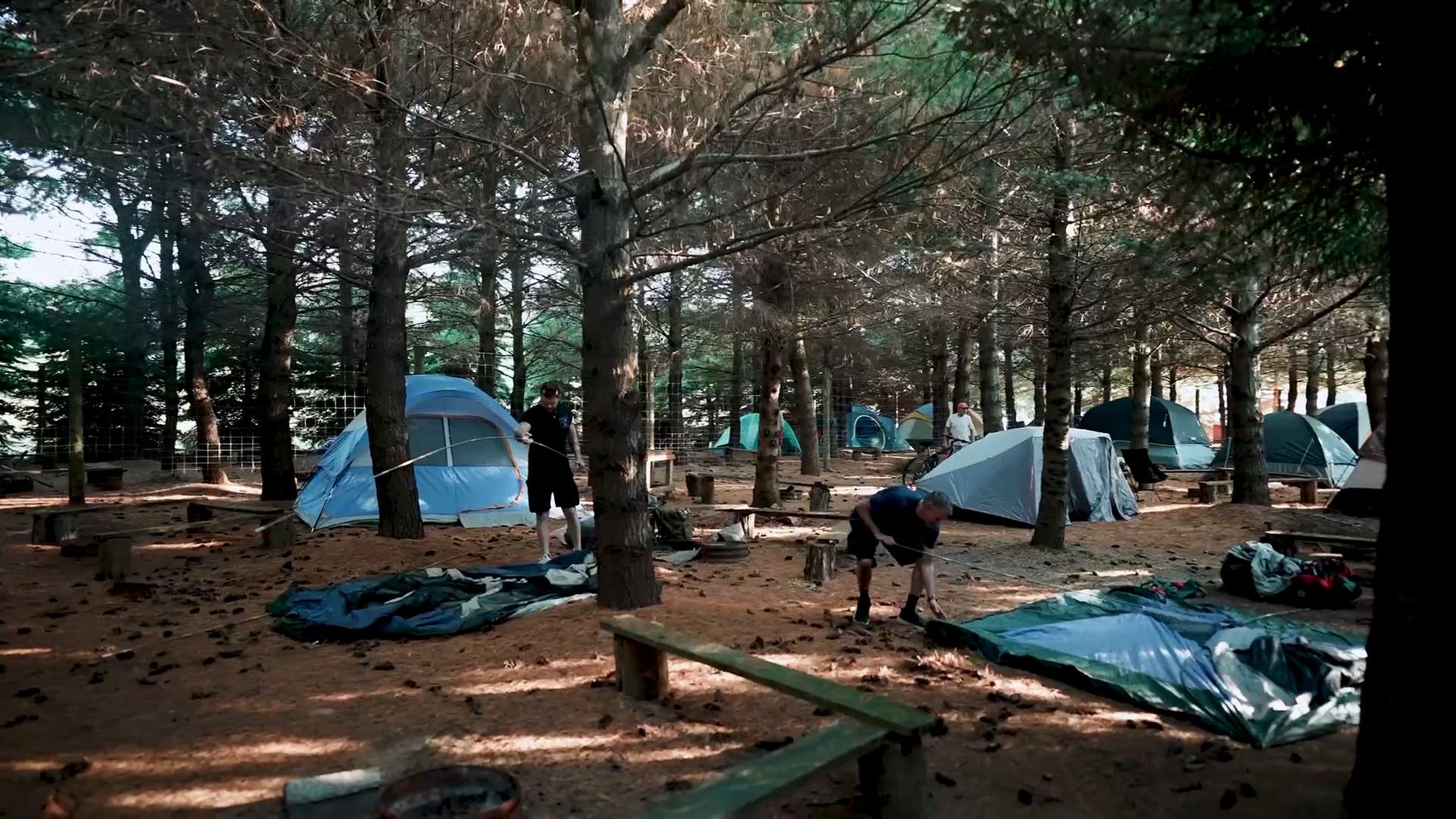 Setting up camp at Sloan's Christmas Village