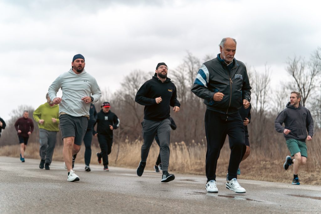 Christian men’s group doing team workout at Forged 27:17