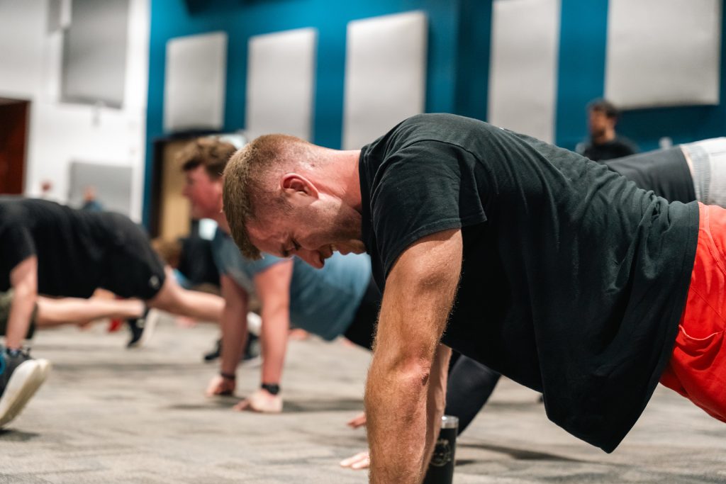Christian men’s group doing team workout at Forged 27:17