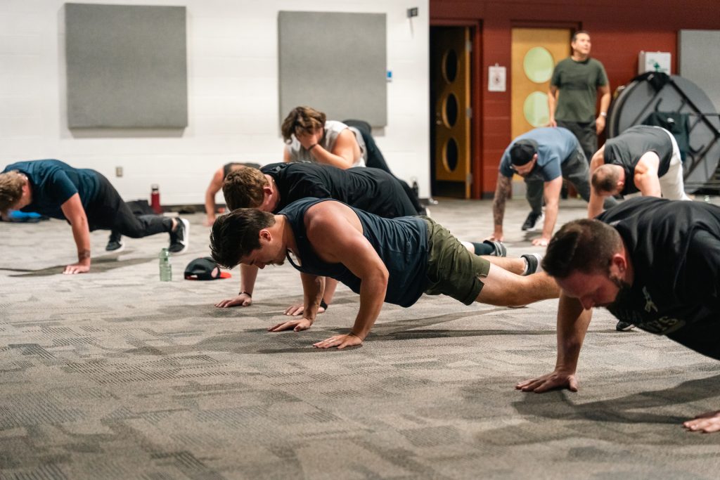 Christian men’s group doing team workout at Forged 27:17