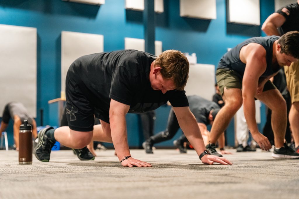 Christian men’s group doing team workout at Forged 27:17