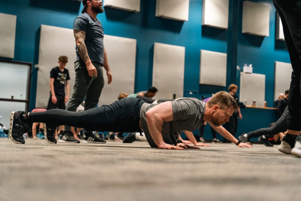 Christian men’s group doing team workout at Forged 27:17