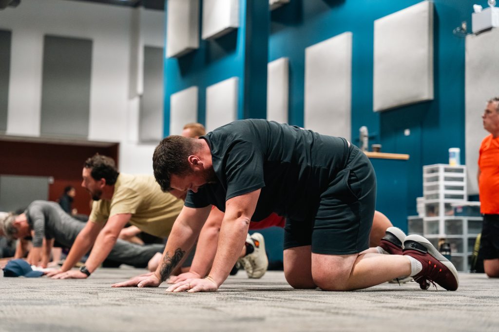 Christian men’s group doing team workout at Forged 27:17