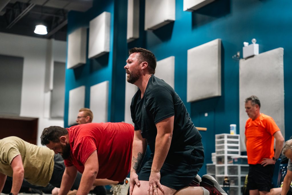 Christian men’s group doing team workout at Forged 27:17