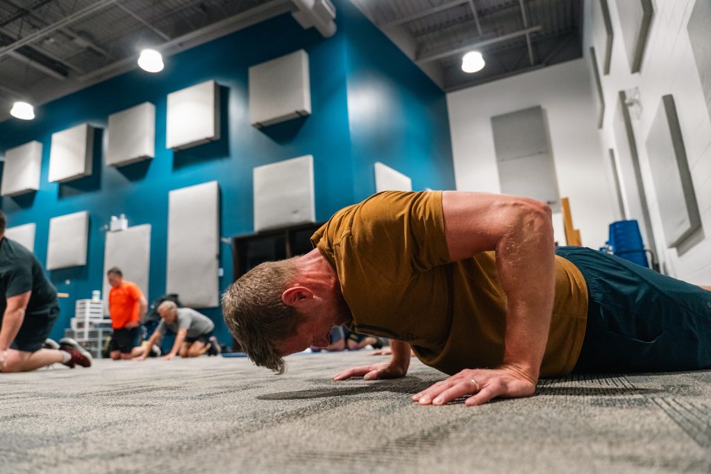 Christian men’s group doing team workout at Forged 27:17