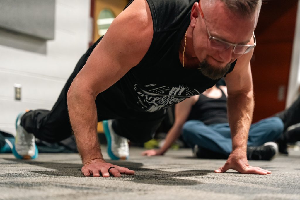 Christian men’s group doing team workout at Forged 27:17