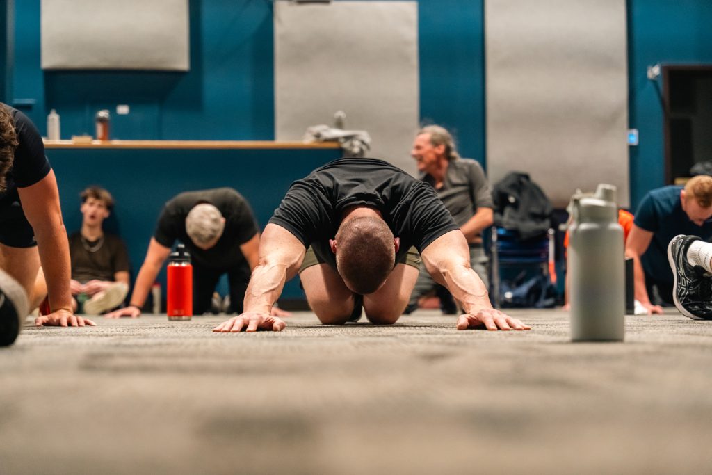 Christian men’s group doing team workout at Forged 27:17