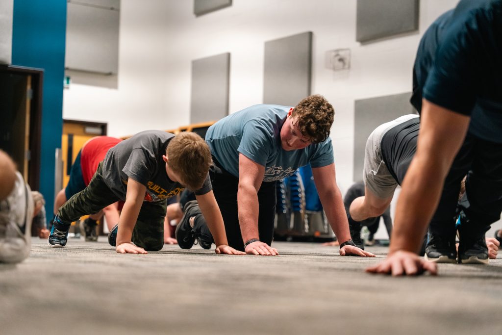 Christian men’s group doing team workout at Forged 27:17