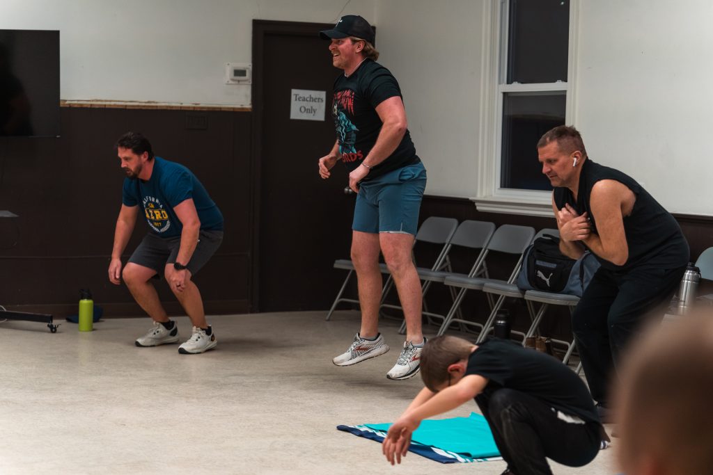 Christian men’s group doing team workout at Forged 27:17