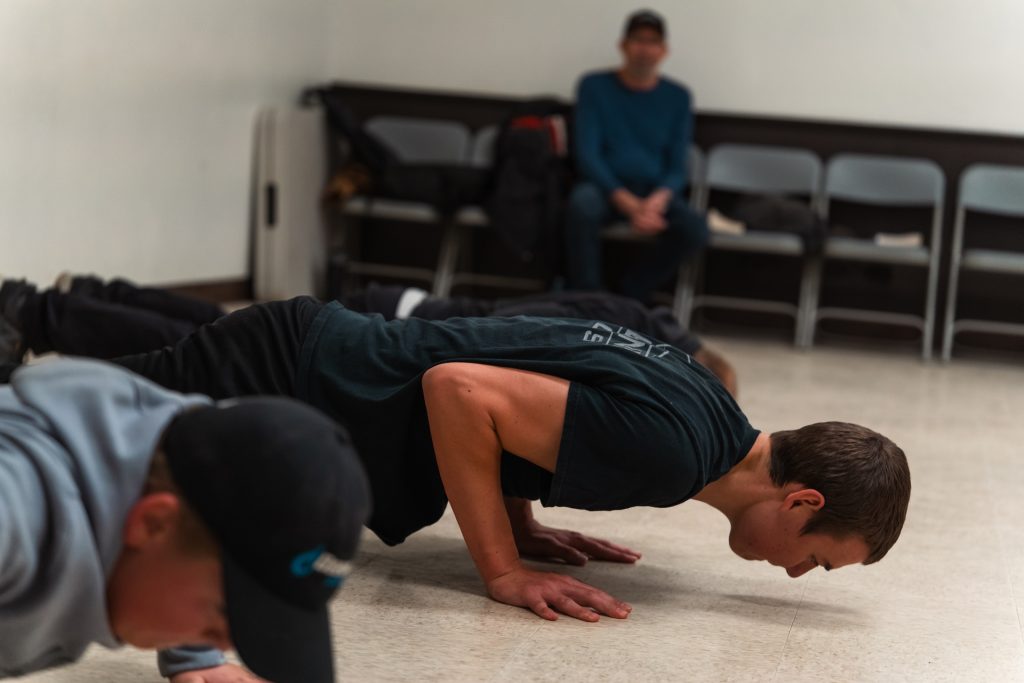 Christian men’s group doing team workout at Forged 27:17