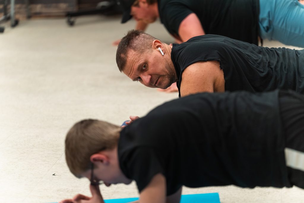 Christian men’s group doing team workout at Forged 27:17