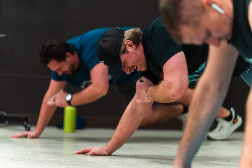 Christian men’s group doing team workout at Forged 27:17