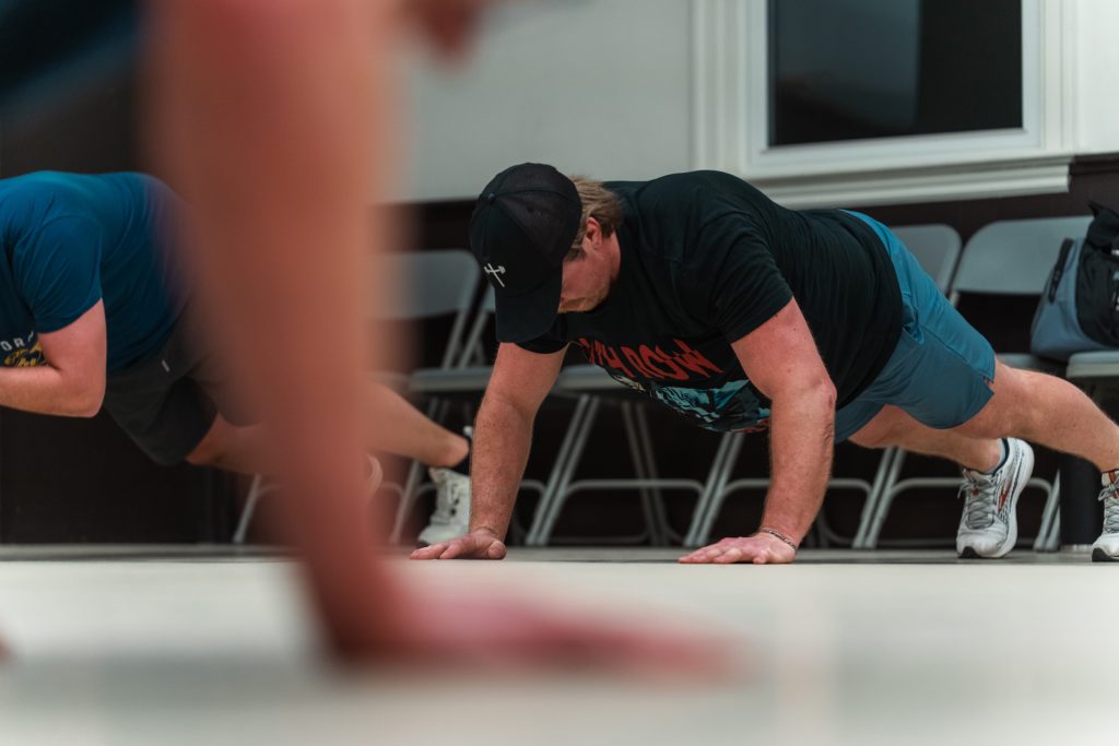 Christian men’s group doing team workout at Forged 27:17