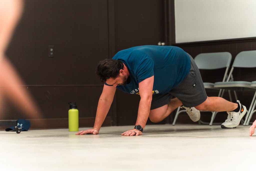 Christian men’s group doing team workout at Forged 27:17