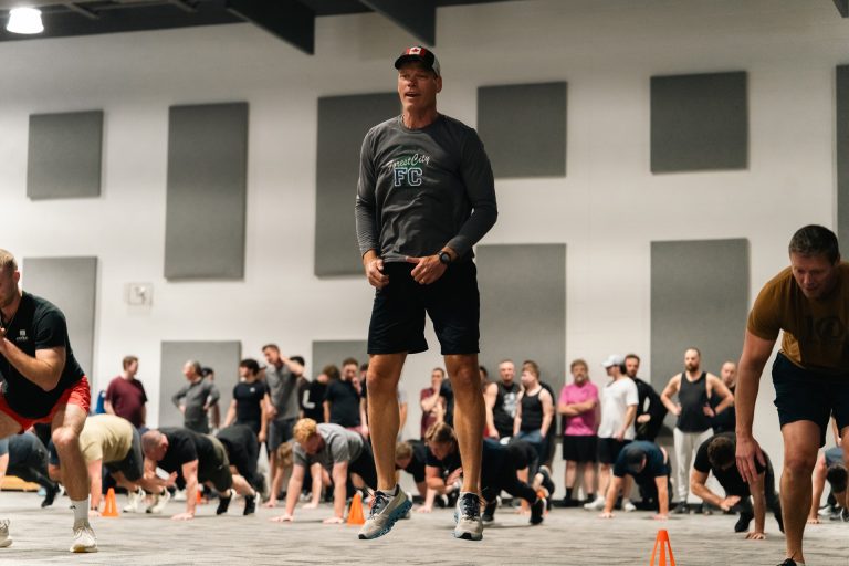 Christian men’s group doing team workout at Forged 27:17